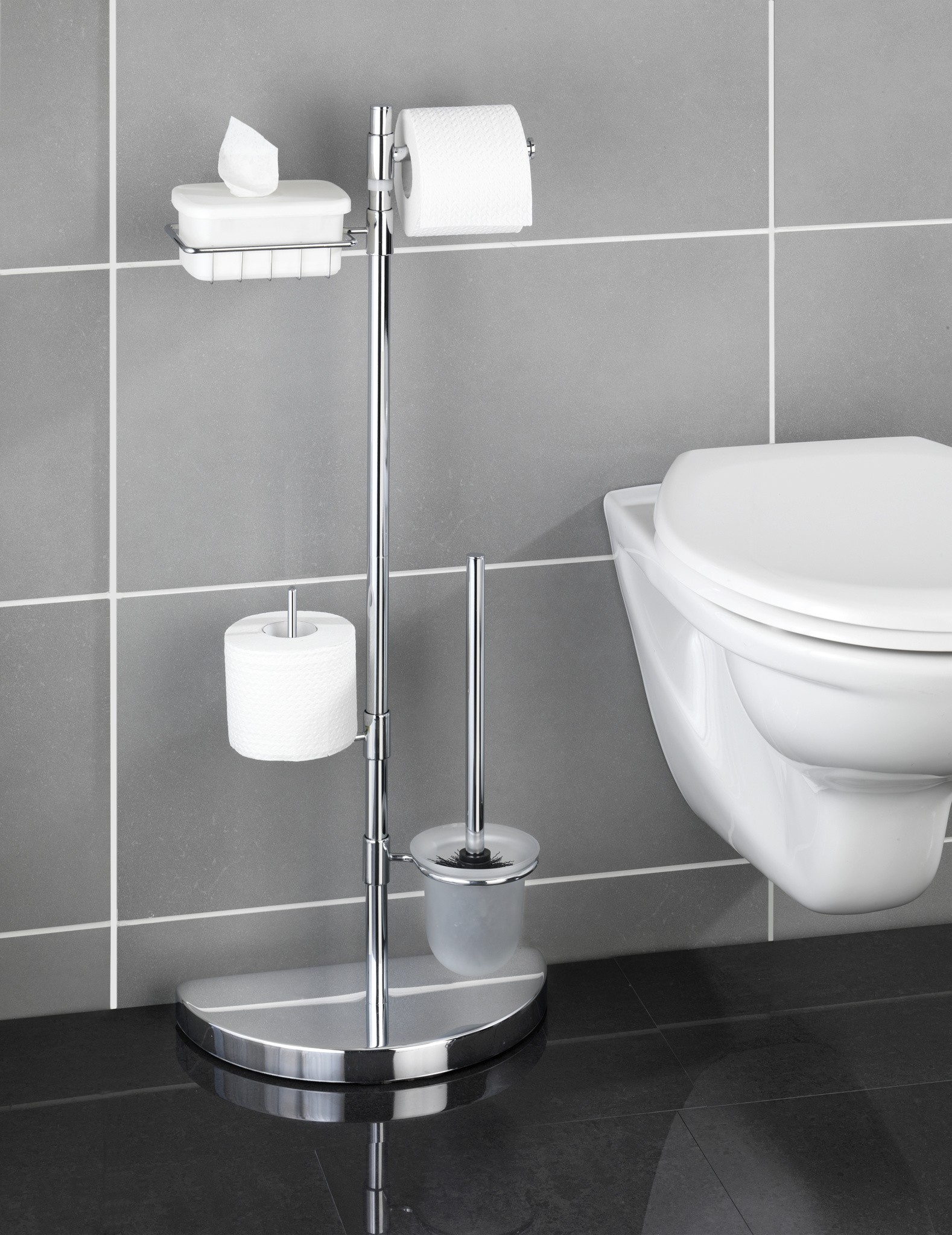 Raumspar WC-Center, WC-Garnitur mit Ersatzrollen- und Feuchttücher-Halter  von WENKO jetzt kaufen bei