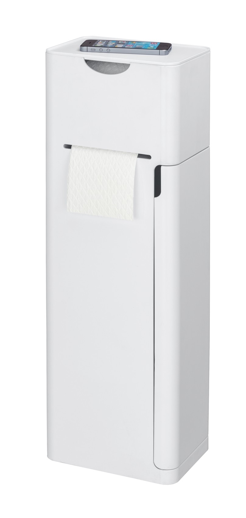 6 in 1 Stand WC-Garnitur Imon Weiß matt, integrierter Toilettenpapierhalter,  WC-Bürstenhalter, Ersatzrollenhalter, Stauraumfächer und Ablage von WENKO  jetzt kaufen bei