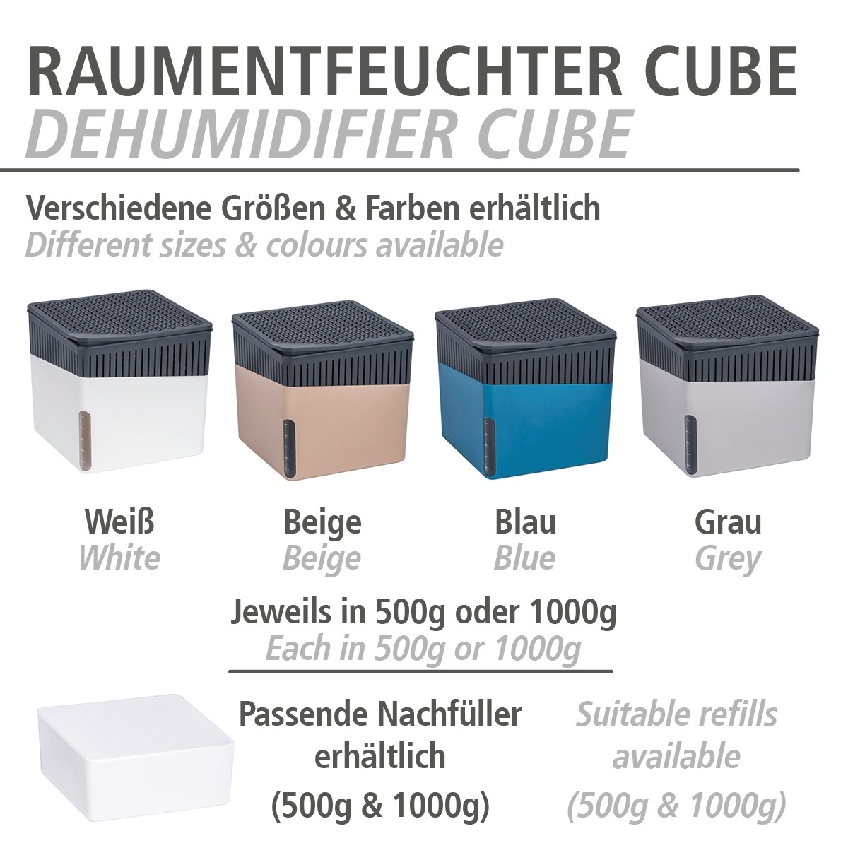 WENKO Luftentfeuchter Cube, 1000 g Farbe: weiß kaufen Farbe: weiß