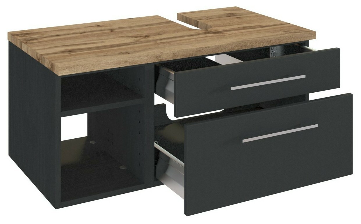 Held Möbel Unterbeckenschrank Davos 90 cm (rechts) graphit/matt grau jetzt  kaufen bei