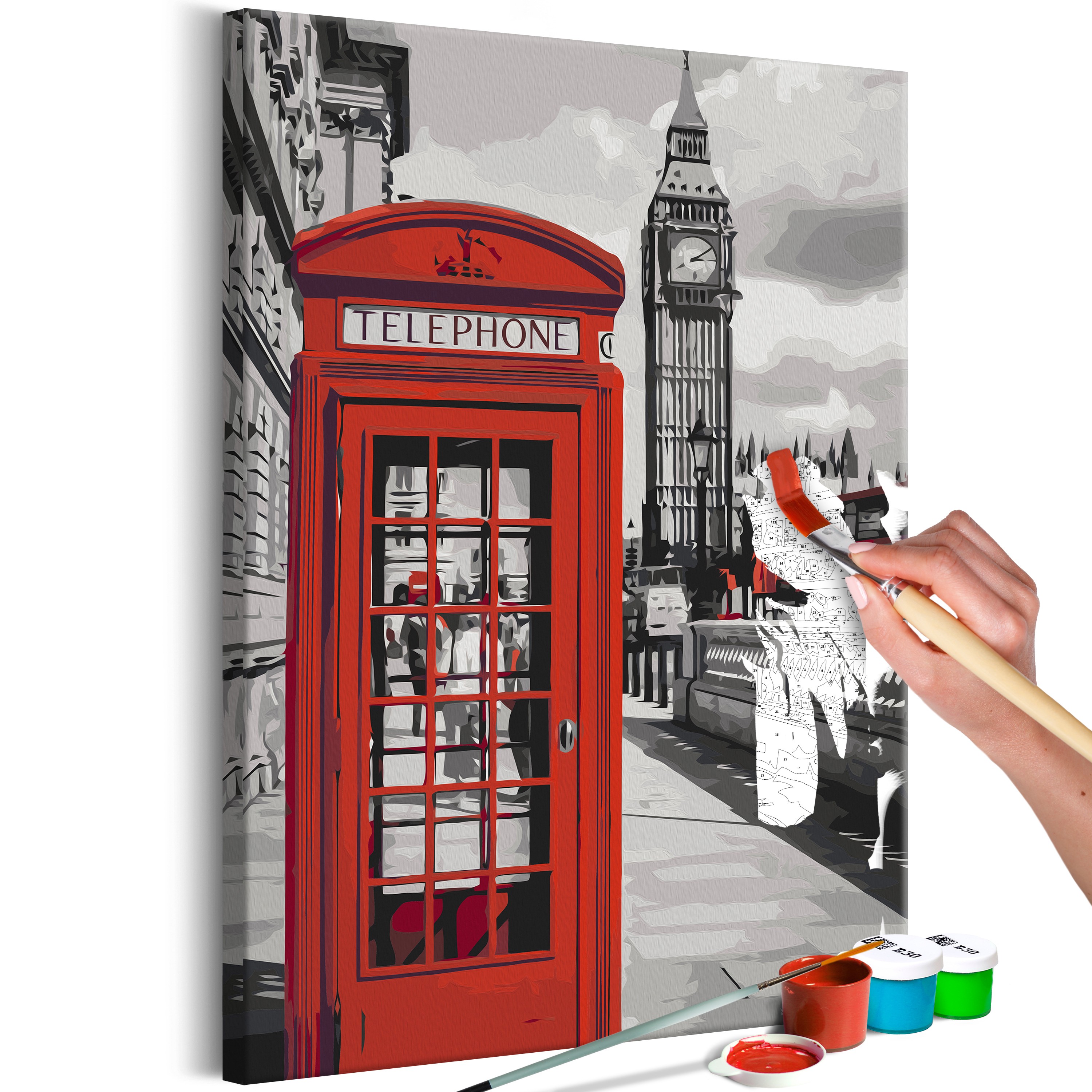 Картина по номерам Лондонский автобус. Artland Wandbild "London Telefonzelle". Art drawing with a Phone Booth.