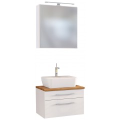 Held Möbel Waschtisch-Set Davos 60 cm weiß/matt weiß