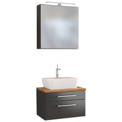 Held Möbel Waschtisch-Set Davos 60 cm graphit/matt grau