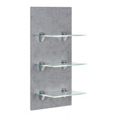 Posseik Panel VIVA mit 3 Glasablagen beton Weiß-Beton