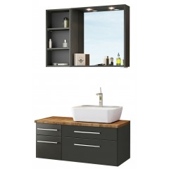 Waschtisch-Set jetzt bei (links) -A- Davos Möbel Held kaufen 90 cm grau graphit/matt