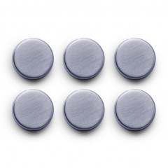 Zeller Magnet-Set, 6-tlg., extra stark, Edelstahl, silber, Ø2,7 cm