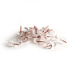 Zeller Push-Pins-Set, 25-tlg., transparent/roségold, Stahl/ Kunststoff (GPPS)