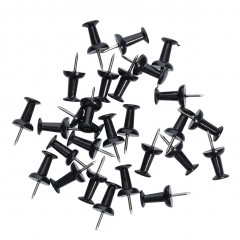 Zeller Push-Pins-Set, 25-tlg., schwarz, Kunststoff(PS) / Metall, ca. Ø 0,9 x 2 cm