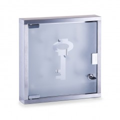 Zeller Schlüsselkasten, Edelstahl/Glas, silber, 30 x 6 x 30 cm