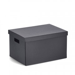 Zeller Aufbewahrungsbox, recycelt. Karton, schwarz, ca. 25 x 35 x 20 cm