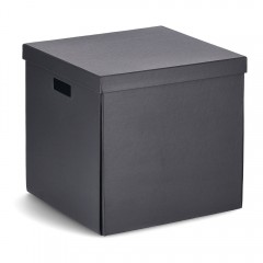 Zeller Aufbewahrungsbox, recycelt. Karton, schwarz, ca. 33,5 x 33 x 32 cm