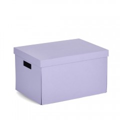 Zeller Aufbewahrungsbox, recycelt. Karton, flieder, ca. 25 x 35 x 20 cm