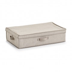 Zeller Aufbewahrungsbox m. Deckel "Stripes", Vlies, beige, 61,5 x 38 x 16,5 cm