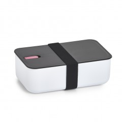 Zeller Lunch Box, Kunststoff, weiß/schwarz/pink, 19 x 12 x 6,5 cm