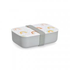 Zeller Lunch Box 'Rainbow', Kunststoff, grau/bunt, ca. 19 x 12,5 x 6 cm