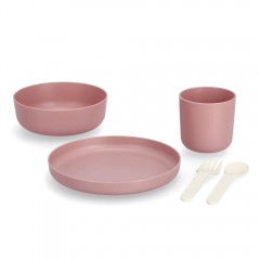 Zeller Kinder-Geschirr-Set, 5-tlg., Kunststoff, rosé