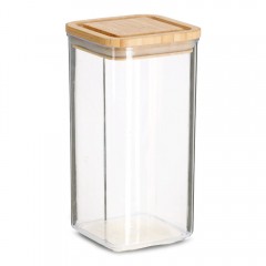 Zeller Vorratsdose m. Bambusdeckel, 1200 ml, Kunststoff, transparent, ca. 10 x 10 x 19,4 cm