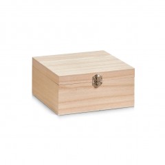Zeller Aufbewahrungsbox, Holz, Paulowina, 20 x 20 x 9,5 cm