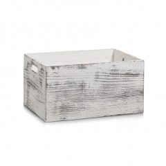 Zeller Aufbewahrungskiste "Rustic weiß", Holz, weiß, 35 x 25 x 18,5 cm