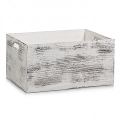 Zeller Aufbewahrungskiste "Rustic weiß", Holz, weiß, 40 x 30 x 20,5 cm
