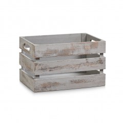 Zeller Aufbewahrungskiste "Vintage grau", Holz, grau, 31 x 21 x 19,5 cm
