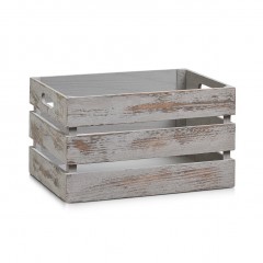 Zeller Aufbewahrungskiste "Vintage grau", Holz, grau, 35 x 25 x 20,5 cm