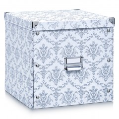 Zeller Aufbewahrungsbox "Vintage", Pappe, weiß, 33,5 x 33 x 32 cm