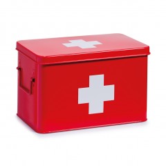 Zeller Medizinbox, Metall, rot, 32 x 19,5 x 20 cm