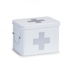 Zeller Medizinbox, weiß, Metall, 21,5 x 16 x 16 cm
