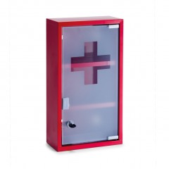 Zeller Medizinschrank, Metall, rot, 25 x 12 x 45 cm