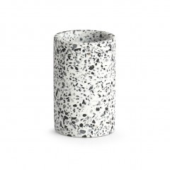 Zeller Zahnputzbecher "Terrazzo", Polyresin, schwarz/weiß, 220 ml, Ø6,9 x 10,8 cm