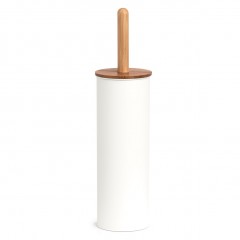 Zeller WC-Bürste, Metall/Bambus, weiß, Ø10 x 38,4 cm