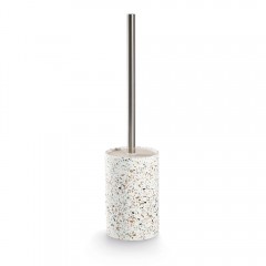 Zeller WC-Bürste 'Terrazzo', Zement, weiß, ca. Ø 10,3 x 42 cm