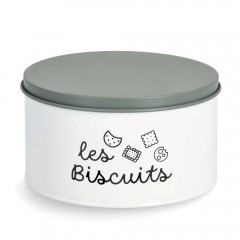 Zeller Vorratsdose 'Les Biscuits', 3000 ml, Metall, weiß/, Stahl verzinkt, ca. Ø 21,5 x 12 cm