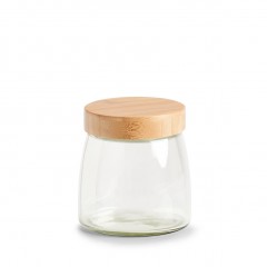 Zeller Vorratsglas m. Bambusdeckel, 950 ml, Glas / Bambus / Silikon / PP, transparent, Ø12,5 x 13 cm