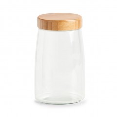 Zeller Vorratsglas m. Bambusdeckel, 1600 ml, Glas / Bambus / Silikon / PP, transparent, Ø12,5 x 20,5 cm