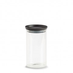 Zeller Vorratsglas m. Kunststoffdeckel, 950 ml, schwarz, Ø10,3 x 18,6 cm