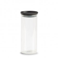 Zeller Vorratsglas m. Kunststoffdeckel, 1250 ml, schwarz, Ø10,3 x 23,6 cm