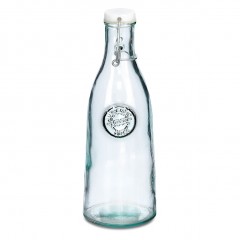 Zeller Glasflasche "Recycled" m. Bügelverschluss, 990 ml