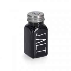 Zeller Salzstreuer 'Salt', 80 ml, Glas/Metall, schwarz