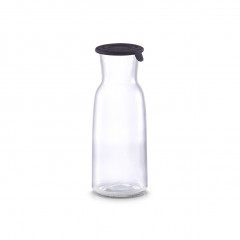 Zeller Glaskaraffe m. Silikondeckel, 700 ml, schwarz, Glas/Silikon, transparent, Ø8,2 x 21,1 cm