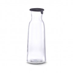 Zeller Glaskaraffe m. Silikondeckel, 1000 ml, schwarz, Glas/Silikon, transparent, Ø9,4 x 25,7 cm