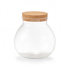 Zeller Vorratsglas m. Korkdeckel, 1050 ml, Glas/Kork, transparent, Ø13,1 x 13,1 cm