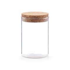 Zeller Vorratsglas m. Korkdeckel, 400 ml, Glas/Kork, transparent, Ø7,5 x 12 cm
