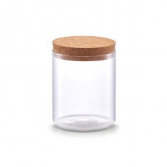 Zeller Vorratsglas m. Korkdeckel, 650 ml, Glas/Kork, transparent, Ø9,5 x 12,5 cm