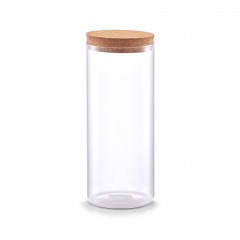 Zeller Vorratsglas m. Korkdeckel, 1400 ml, Glas/Kork, transparent, 1300 ml, Ø9,5 x 23,5 cm