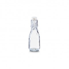 Zeller Glasflasche m. Bügelverschluss, 100 ml, Glas/Metall/PP/Silikon, transparent, Ø4,8 x 14,5 cm