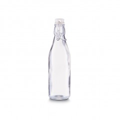 Zeller Glasflasche m. Bügelverschluss, 250 ml, Glas/Metall/PP/Silikon, transparent, Ø6 x 20 cm