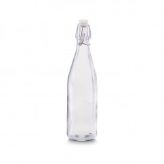 Zeller Glasflasche m. Bügelverschluss, 500 ml, Glas/Metall/PP/Silikon, transparent, Ø7 x 27 cm