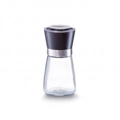Zeller Salz-/Pfeffermühle, klein, Glas, schwarz, 160 ml, Ø6,5 x 13,6 cm